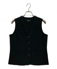 theory（セオリー）の古着「Texture Boucle Button Front Gilet」｜ブラック
