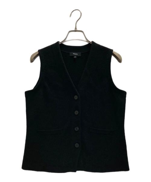 theory（セオリー）theory (セオリー) Texture Boucle Button Front Gilet ブラック サイズ:Sの古着・服飾アイテム
