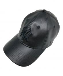 New Era（ニューエラ）の古着「エコレザーキャップ」｜ブラック