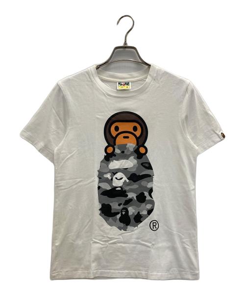 A BATHING APE（アベイシングエイプ）A BATHING APE (アベイシングエイプ) プリントTシャツ ホワイト サイズ:XSの古着・服飾アイテム