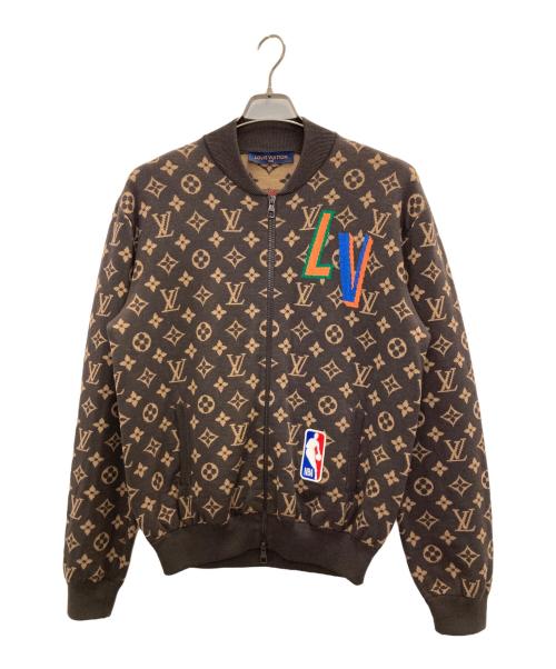 LOUIS VUITTON（ルイ ヴィトン）LOUIS VUITTON (ルイ ヴィトン) NBA (エヌビーエー) モノグラムニットジャケット ブラウン サイズ:Ｍの古着・服飾アイテム