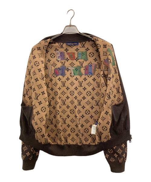 LOUIS VUITTON（ルイ ヴィトン）LOUIS VUITTON (ルイ ヴィトン) NBA (エヌビーエー) モノグラムニットジャケット ブラウン サイズ:Ｍの古着・服飾アイテム
