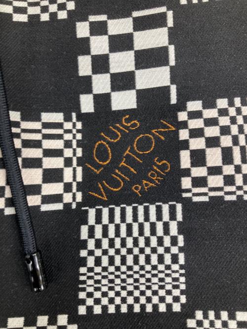 LOUIS VUITTON（ルイ ヴィトン）LOUIS VUITTON (ルイ ヴィトン) ディストーテッドダミエジップアップフーディパーカー ブラック×ホワイト サイズ:46の古着・服飾アイテム