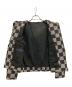 中古・古着 LOUIS VUITTON (ルイ ヴィトン) ディストーテッドダミエジップアップフーディパーカー ブラック×ホワイト サイズ:46：130000円