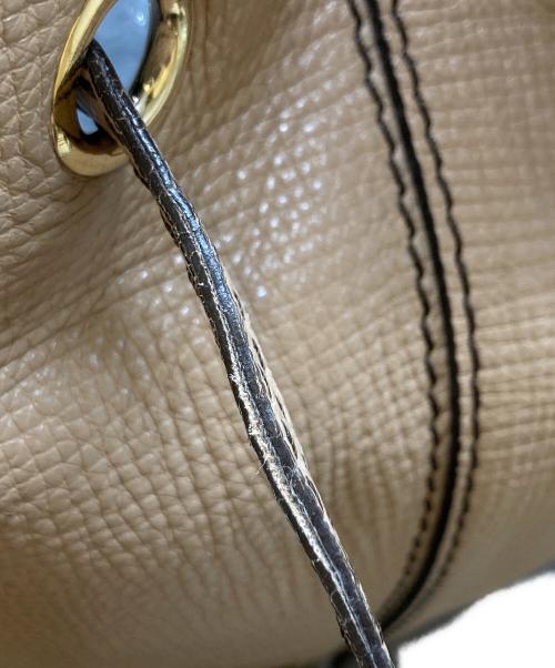 MaxMara（マックスマーラ）MaxMara (マックスマーラ) レザー2WAYバケツバッグ ベージュの古着・服飾アイテム