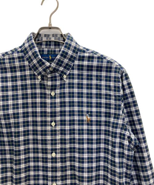 RALPH LAUREN（ラルフローレン）RALPH LAUREN (ラルフローレン) ボタンダウンシャツ グリーン×ネイビー サイズ:Ｍの古着・服飾アイテム