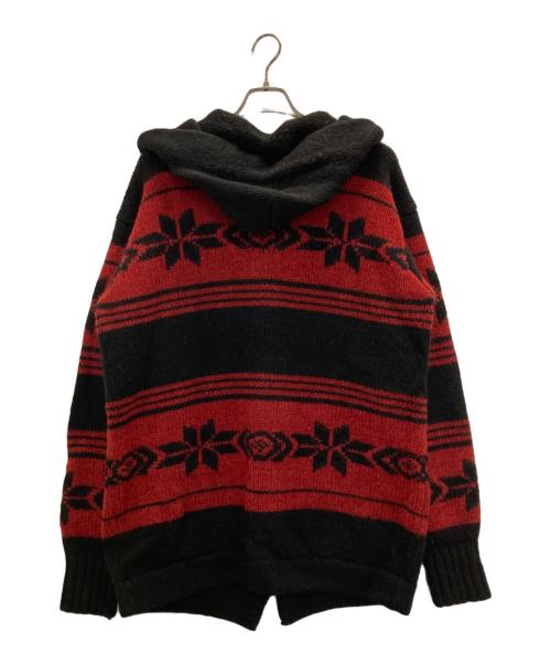 POLO RALPH LAUREN（ポロ・ラルフローレン）POLO RALPH LAUREN (ポロ・ラルフローレン) ニットダッフルコート レッド×ブラック サイズ:Ｍの古着・服飾アイテム