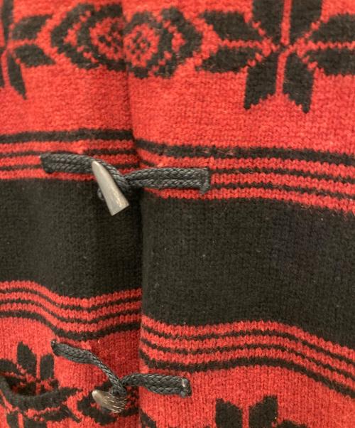 POLO RALPH LAUREN（ポロ・ラルフローレン）POLO RALPH LAUREN (ポロ・ラルフローレン) ニットダッフルコート レッド×ブラック サイズ:Ｍの古着・服飾アイテム