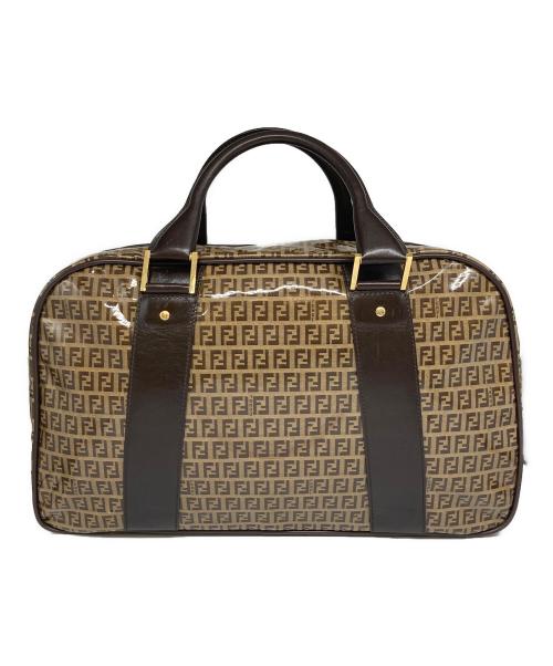FENDI（フェンディ）FENDI (フェンディ) ズッカ柄エナメルボストンバッグ ブラウンの古着・服飾アイテム