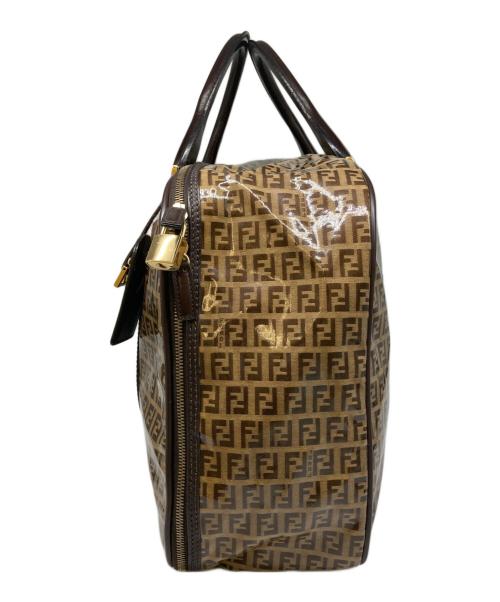 FENDI（フェンディ）FENDI (フェンディ) ズッカ柄エナメルボストンバッグ ブラウンの古着・服飾アイテム
