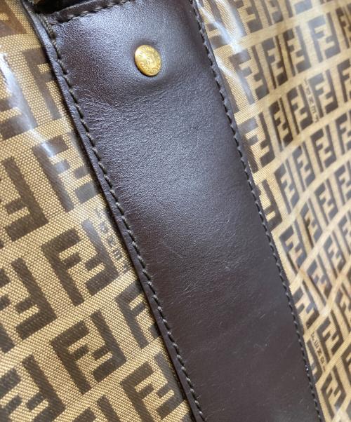 FENDI（フェンディ）FENDI (フェンディ) ズッカ柄エナメルボストンバッグ ブラウンの古着・服飾アイテム