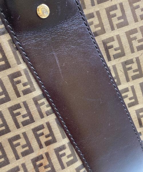 FENDI（フェンディ）FENDI (フェンディ) ズッカ柄エナメルボストンバッグ ブラウンの古着・服飾アイテム