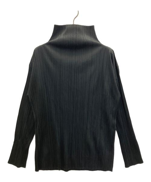 ISSEY MIYAKE（イッセイミヤケ）ISSEY MIYAKE (イッセイミヤケ) ハイネックプリーツカットソー ブラック サイズ:Mの古着・服飾アイテム