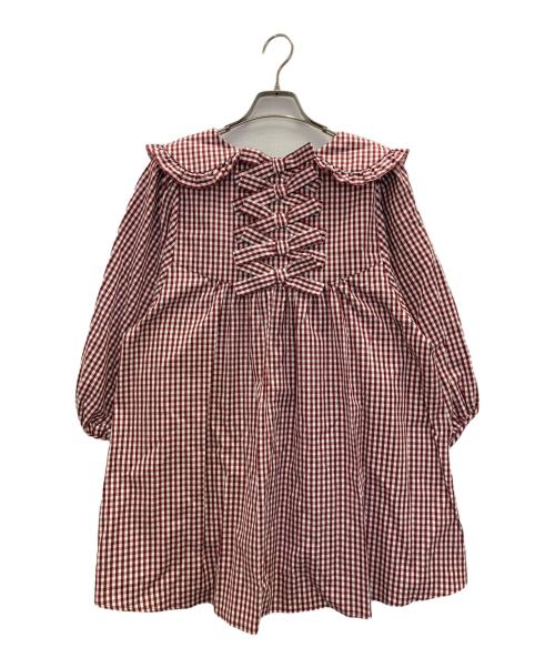 yukiemon（ユキエモン）yukiemon (ユキエモン) チェック柄チュニックブラウス ブラウン サイズ:Ｍ 未使用品の古着・服飾アイテム