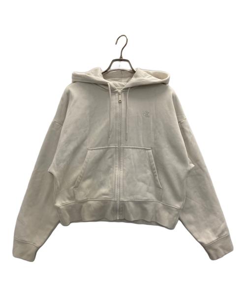 Calvin Klein Jeans（カルバンクラインジーンズ）Calvin Klein Jeans (カルバンクラインジーンズ) ロングスリーブアーカイブロゴパーカー ホワイト サイズ:Ｍの古着・服飾アイテム