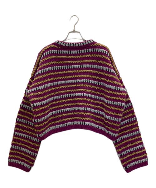 CURRENTAGE（カレンテージ）CURRENTAGE (カレンテージ) ボーダーニット パープル サイズ:表記なしの古着・服飾アイテム