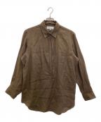 FOLLフォル）の古着「washed linen skipper shirt」｜ブラウン
