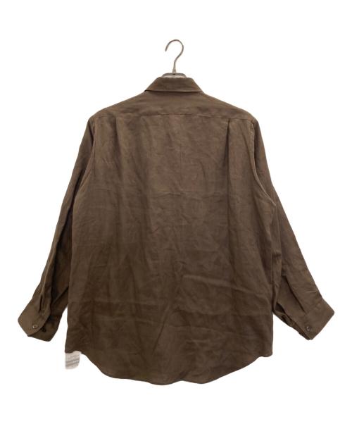 FOLL（フォル）FOLL (フォル) washed linen skipper shirt ブラウン サイズ:2 未使用品の古着・服飾アイテム