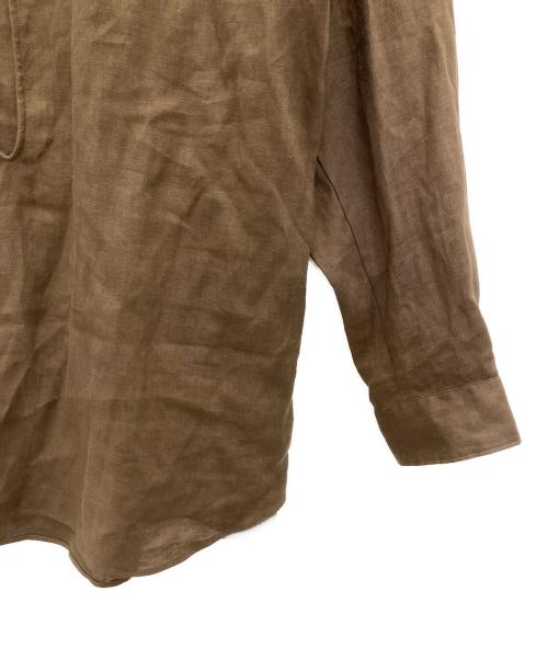 FOLL（フォル）FOLL (フォル) washed linen skipper shirt ブラウン サイズ:2 未使用品の古着・服飾アイテム