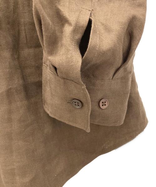 FOLL（フォル）FOLL (フォル) washed linen skipper shirt ブラウン サイズ:2 未使用品の古着・服飾アイテム