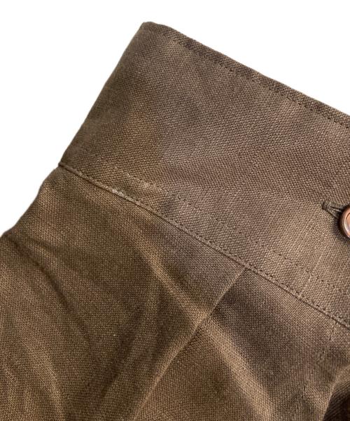 FOLL（フォル）FOLL (フォル) washed linen skipper shirt ブラウン サイズ:2 未使用品の古着・服飾アイテム