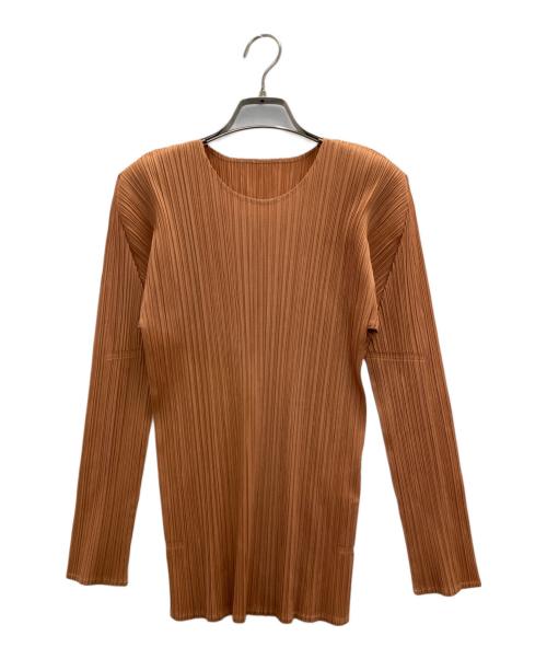 ISSEY MIYAKE（イッセイミヤケ）ISSEY MIYAKE (イッセイミヤケ) プリーツカットソー オレンジ サイズ:Ｍの古着・服飾アイテム