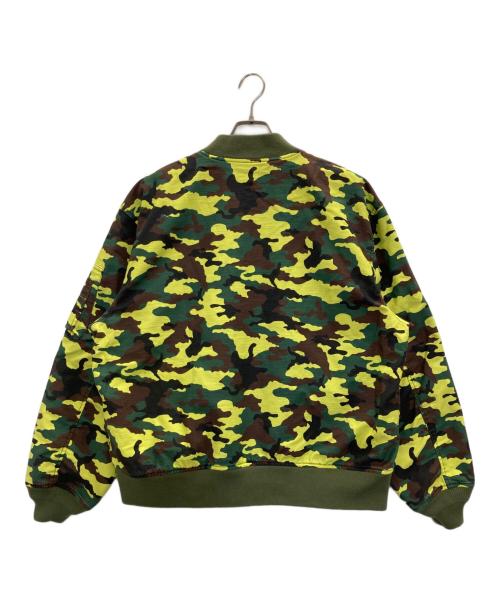 ATMOS（アトモス）atmos (アトモス) Reversible Flight Jacket YELLOW CAMOUFLAGE グリーン サイズ:Lの古着・服飾アイテム
