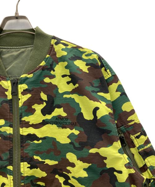 ATMOS（アトモス）atmos (アトモス) Reversible Flight Jacket YELLOW CAMOUFLAGE グリーン サイズ:Lの古着・服飾アイテム