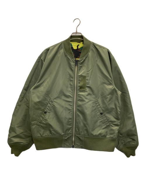 ATMOS（アトモス）atmos (アトモス) Reversible Flight Jacket YELLOW CAMOUFLAGE グリーン サイズ:Lの古着・服飾アイテム