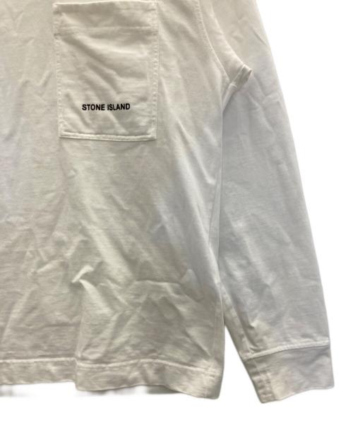 STONE ISLAND（ストーンアイランド）STONE ISLAND (ストーンアイランド) コットンジャージスウェットシャツ ホワイト サイズ:Sの古着・服飾アイテム