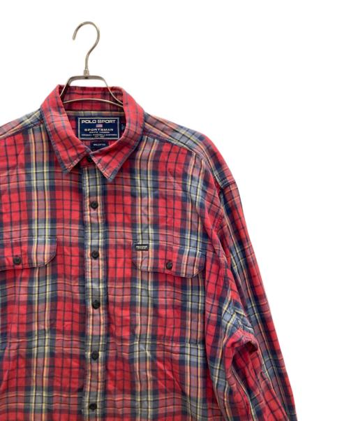 POLO SPORT（ポロスポーツ）POLO SPORT (ポロスポーツ) チェックシャツ レッド サイズ:XLの古着・服飾アイテム