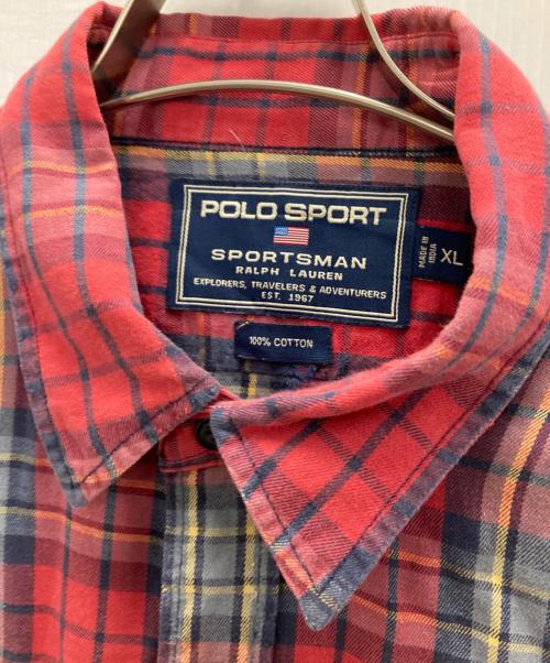 POLO SPORT（ポロスポーツ）POLO SPORT (ポロスポーツ) チェックシャツ レッド サイズ:XLの古着・服飾アイテム