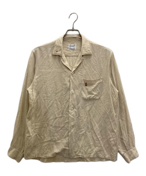 TOWN CRAFT（タウンクラフト）TOWN CRAFT (タウンクラフト) 60s オープンカラーシャツ ベージュ サイズ:Mの古着・服飾アイテム