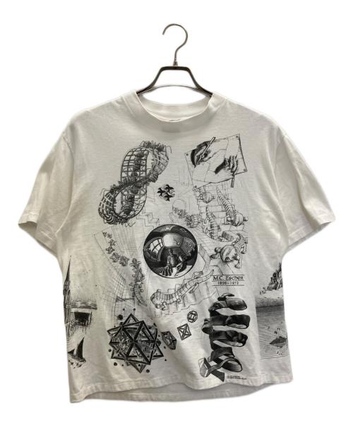 SoF Tee（ソフ ティー）SoF Tee (ソフ ティー) 90s M.C.Escher アートプリントTシャツ ホワイト サイズ:Lの古着・服飾アイテム