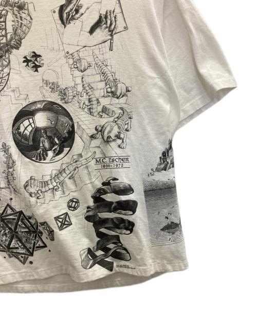 SoF Tee（ソフ ティー）SoF Tee (ソフ ティー) 90s M.C.Escher アートプリントTシャツ ホワイト サイズ:Lの古着・服飾アイテム