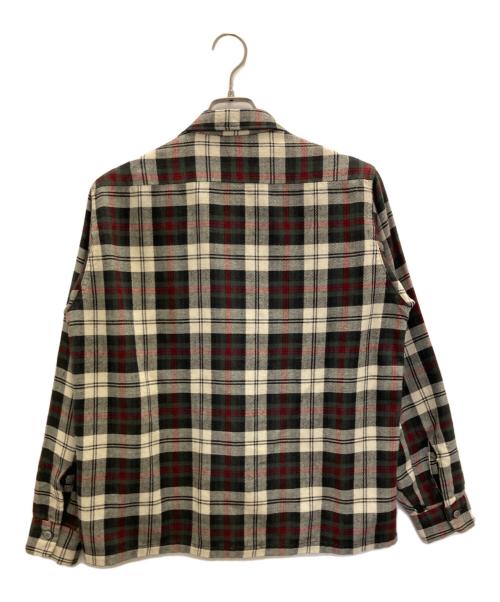 Sears（シアーズ）Sears (シアーズ) 60s チェックオープンカラーシャツ ブラック×レッド サイズ:Ｍの古着・服飾アイテム