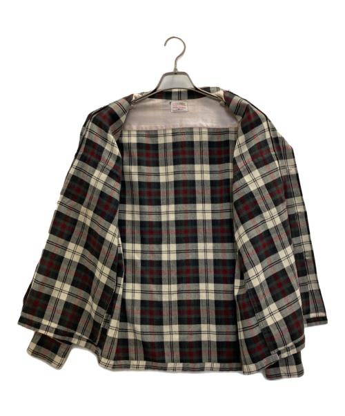 Sears（シアーズ）Sears (シアーズ) 60s チェックオープンカラーシャツ ブラック×レッド サイズ:Ｍの古着・服飾アイテム