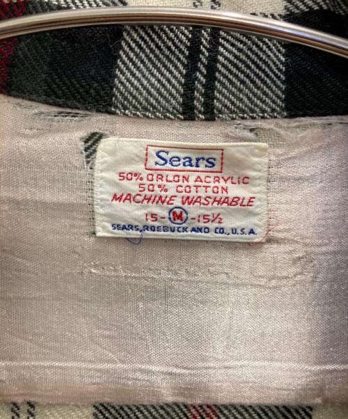 Sears（シアーズ）Sears (シアーズ) 60s チェックオープンカラーシャツ ブラック×レッド サイズ:Ｍの古着・服飾アイテム