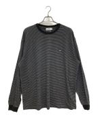 ATMOSアトモス）の古着「Merino Wool Knit Border LS T-Shirt」｜ブラック