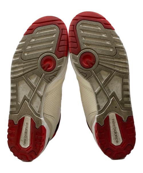 NEW BALANCE（ニューバランス）NEW BALANCE (ニューバランス) ローカットスニーカー ホワイト×レッド サイズ:27㎝の古着・服飾アイテム