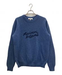 maison kitsune（メゾンキツネ）の古着「Handwriting Sweater」｜ブルー