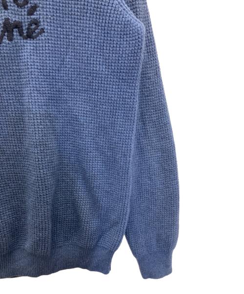 maison kitsune（メゾンキツネ）MAISON KITSUNE (メゾンキツネ) Handwriting Sweater ブルー サイズ:Ｍの古着・服飾アイテム