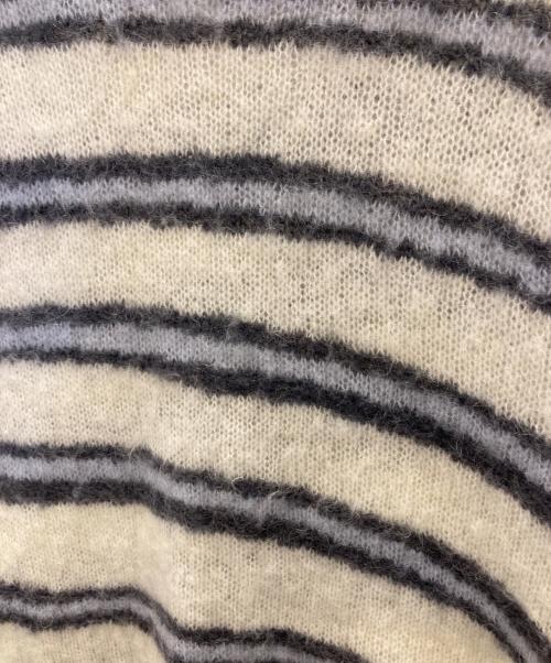 Acne studios（アクネ ストゥディオズ）Acne studios (アクネ ストゥディオズ) モヘヤ混ボーダークルーネックニット ベージュ サイズ:Sの古着・服飾アイテム