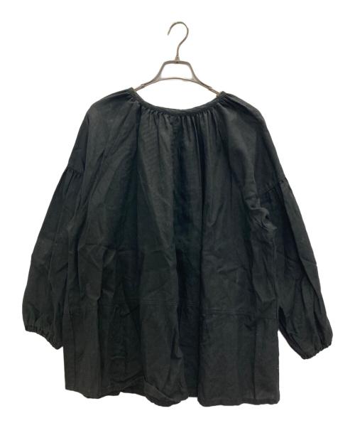 nest Robe（ネストローブ）nest Robe (ネストローブ) リネンパネルギャザー2wayプルオーバー ブラック サイズ:FREEの古着・服飾アイテム