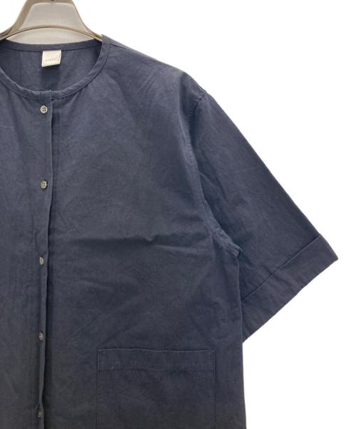 KAGURE（カグレ）kagure (カグレ) コットンヘンプワイドスリーブワンピース ネイビー サイズ:FREEの古着・服飾アイテム