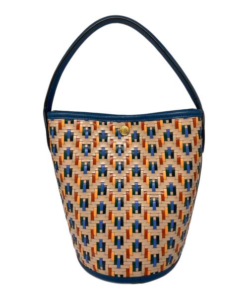 LONGCHAMP（ロンシャン）LONGCHAMP (ロンシャン) エピュレ バケットバッグ ブルー×ベージュの古着・服飾アイテム