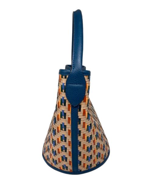 LONGCHAMP（ロンシャン）LONGCHAMP (ロンシャン) エピュレ バケットバッグ ブルー×ベージュの古着・服飾アイテム