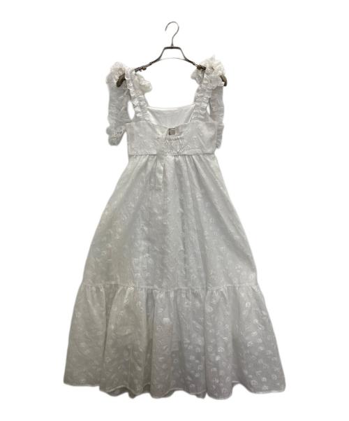 Snidel（スナイデル）Snidel (スナイデル) 肩リボンJQキャミワンピース ホワイトの古着・服飾アイテム