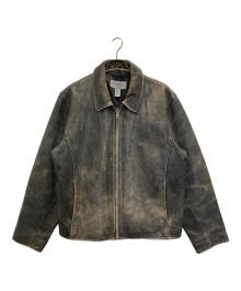 Eddie Bauer（エディーバウアー）の古着「カウレザージャケット」｜ブラック