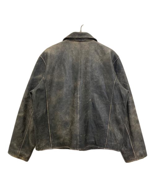 Eddie Bauer（エディーバウアー）Eddie Bauer (エディーバウアー) カウレザージャケット ブラック サイズ:Lの古着・服飾アイテム